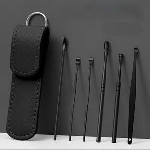 🆕 6pc Stainless Steel Ear Cleaning Pick Set for Wax Removal in Portable Pouch